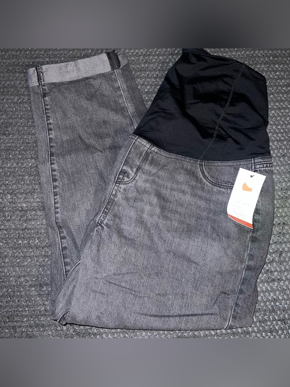 Isabel Maternity by Ingrid & Isabel Grey Jeans with Black Belly Panel